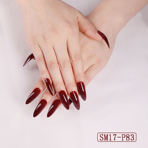 Solid Color Almond False Nails