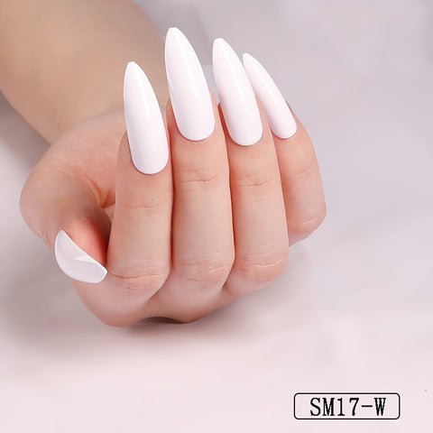 Solid Color Almond False Nails
