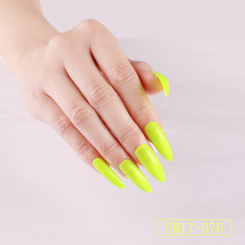 Solid Color Almond False Nails