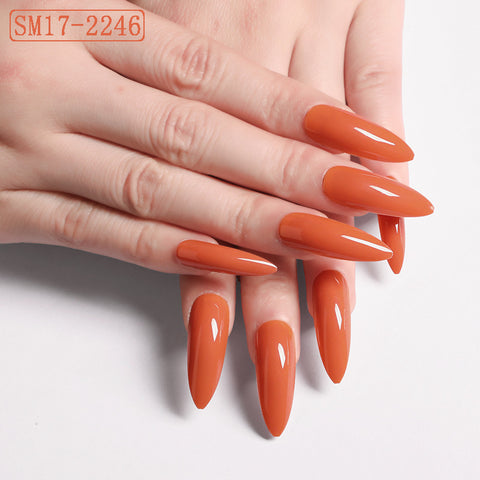 Solid Color Almond False Nails