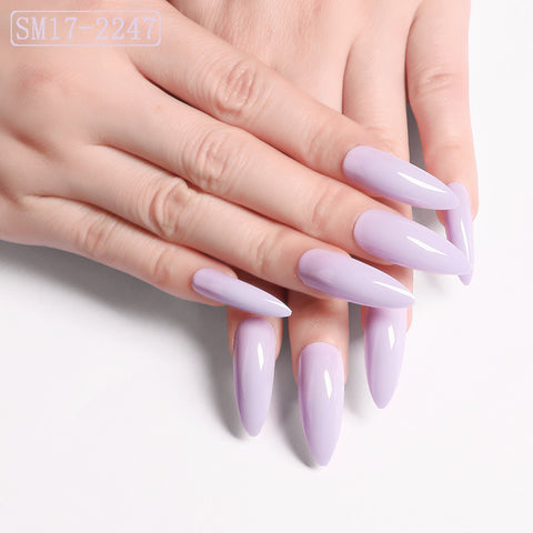 Solid Color Almond False Nails