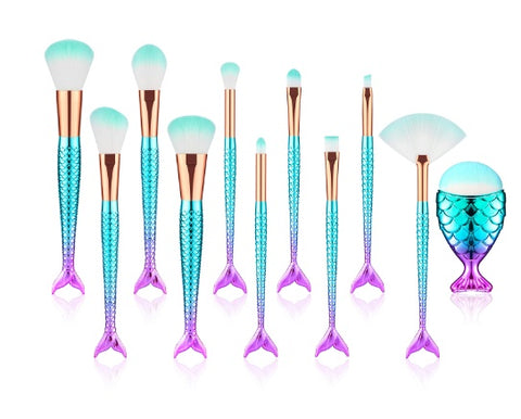 11-Piece Mermaid Makeup Brush Set